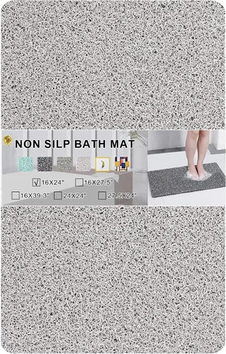 Vista 10 de Tapete antideslizante para bañera, tapete de baño antideslizante de 0.6 pulgadas, extra grueso, de secado rápido, tapete de ducha antideslizante