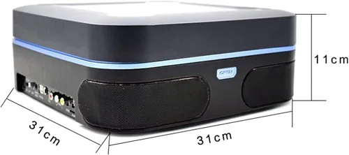 Vista 6 de Tocadiscos de vinilo, tocadiscos para discos de vinilo, tocadiscos con altavoces, diseño Retro, portátil, con forma de maleta, color azul