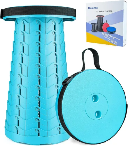 Vista 10 de Taburete plegable mejorado, ligero pero más resistente, con capacidad de carga, 400 libras, taburete plegable portátil para camping, pesca, Azul
