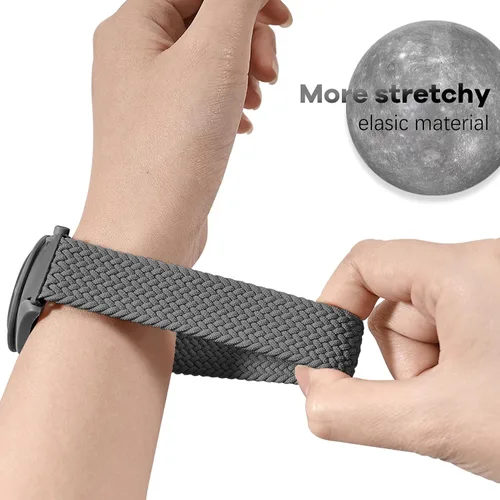 Vista 2 de Correas trenzadas para reloj Moonswatch, correa de nailon elástica de 0.78 pulgadas, compatible con reloj Omega X Swatch Moonswatch Speedmaster