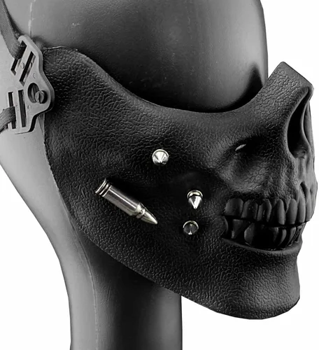 Vista 3 de Spike Skull Mascarilla Cosplay Custome Performance Rock Mask Negro