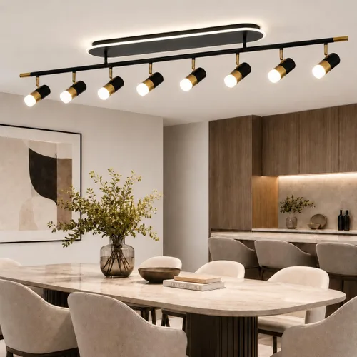 Vista 15 de Jaycomey Lámpara LED de 4 luces con control remoto, focos de luz de techo regulables de 41 W, ajustable de 3000 K-6500 K, moderna lámpara de techo