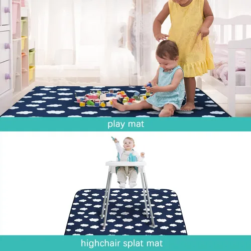 Vista 5 de Paquete de 2 alfombrillas antisalpicaduras para debajo de la silla alta, artes, manualidades y desorden alimentario, tapete antideslizante