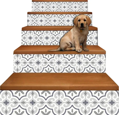 Vista 21 de Stair Riser Strip Vinyl Decal, Amalfi, 5" x 49", Pack of 5