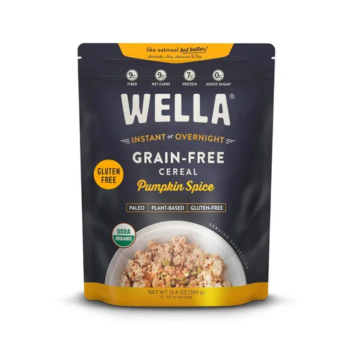 Vista 10 de Wella Cereal Avena Alternativa, Cereal Caliente para el Desayuno Libre de Gluten, Sin Granos Paleo Orgánico Vegano Alto en Proteínas Superalimento a