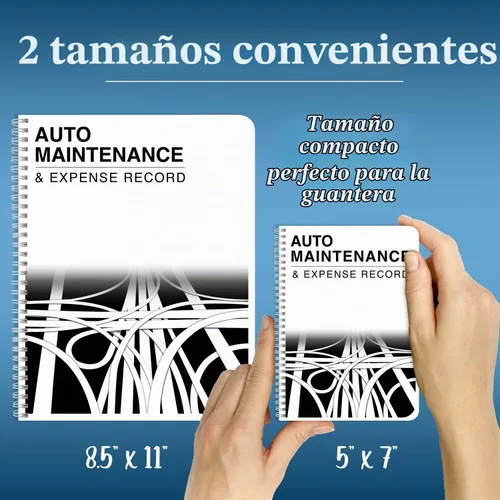 Vista 6 de BookFactory Registro de mantenimiento de automóviles y vehículos, cable O de 5 x 7 pulgadas, 100 páginas