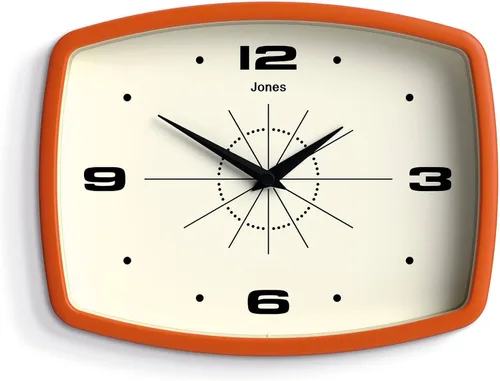 Vista 16 de JONES CLOCKS® Reloj de pared de película Reloj retro rectangular 10 Negro