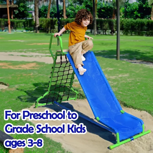 Vista 2 de Wonkawoo Tobogán de 5 pies para niños de metal independiente para patio de recreo al aire libre, interior, juego de tobogán para patio trasero