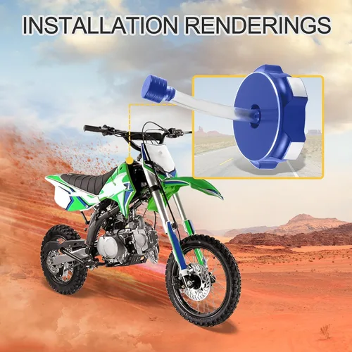 Vista 6 de GOOFIT Tapa de depósito de combustible de repuesto para SSR TTR BSE Taotao Kazuma Dirt Bike Motocicleta Pit Bike Azul