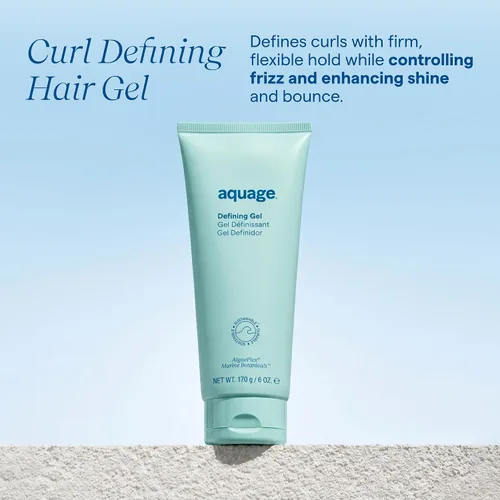 Vista 2 de Aquage - Gel definidor de gel firme y flexible para mujeres y hombres, control del encrespamiento, rebote, brillo y resistencia a la humedad
