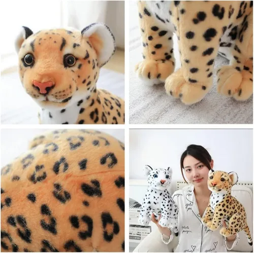 Vista 5 de NatureMan Juguete de peluche de guepardo de 9 pulgadas, lindo y realista juguete de peluche de guepardo, regalos para niños y niñas (marrón)
