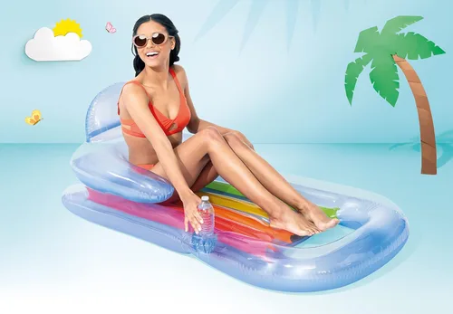 Vista 4 de Intex King Kool Inflatable Lounge, 63" X 33.5", 1 Pack (Colors May Vary)