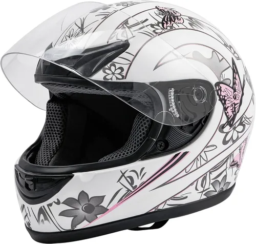 Vista 15 de TCMT Tamaño-M DOT Casco de motocicleta con mariposa, tapa abatible, cara completa, para la calle, para bicicleta de tierra, casco para adultos, ATV