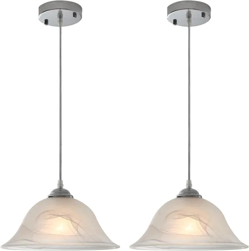 Vista 21 de Luces colgantes de isla para cocina, lámpara colgante dorada vintage de 11.8 pulgadas, lámpara colgante de vidrio esmerilado, 1 paquete, luces