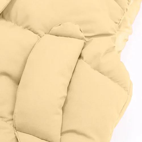 Vista 6 de Chaleco de plumón para bebés y niñas, lindo abrigo de algodón con capucha con orejas de oso para invierno, chaleco cálido para niños