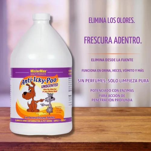 Vista 2 de Mister Max Anti Icky Poo neutralizador de olor sin aroma, 1 galón