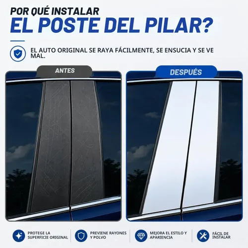 Vista 5 de Sizver - Postes de pilar de acero inoxidable pulido para 2004-2014 F-150 ^Super/SuperCrew Cab^