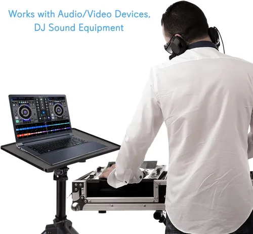 Vista 2 de Gemini Sound PST-01 Accesorios universales para equipos de DJ para computadora portátil, proyector de pantalla, soporte de trípode de escritorio