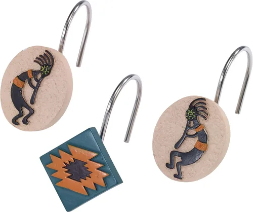 Vista 10 de Avanti Linens - Cortina de ducha de tela, artículos esenciales decorativos para el baño (colección Navajo Dance, 72 pulgadas)