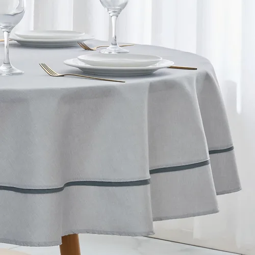 Vista 19 de EHouseHome Mantel de tela resistente con encaje blanco, impermeable, sin arrugas, resistente a las manchas, a prueba de aceite, para comedor