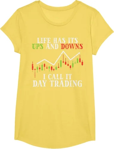 Vista 35 de Life Ups And Downs Day Trading Crypto Stock Market Trader T-Shirt, Negro