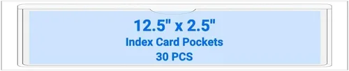 Vista 81 de 30 PCS Clear Self Adhesive Plastic Label Pockets, Top Loading Business & Library Index Card Holders, Peel and Stick Sleeves for Storage Bins, Totes