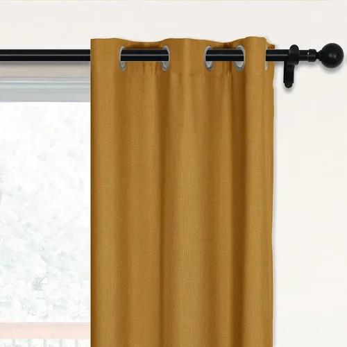 Vista 26 de Fcosie 38 pulgadas de ancho x 45 pulgadas de largo, cortinas de lino 100% opacas con revestimiento blanco, cortinas con aislamiento térmico, paneles