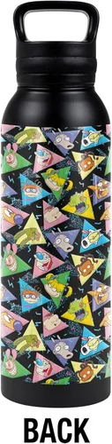 Vista 2 de Nickelodeon 90'S OFFICIAL Nick 90'S Heads - Botella de agua aislada de 24 onzas, resistente a fugas, acero inoxidable con tapa de bucle