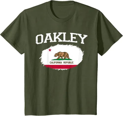 Vista 10 de OAKLEY CA CALIFORNIA Flag Vintage USA Sports Hombre Mujer Camiseta, Negro