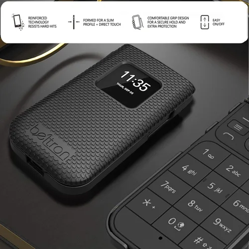 Vista 7 de BELTRON Funda para Nokia 2720 V Flip Phone, funda protectora a presión (Verizon 2720V) - Negro