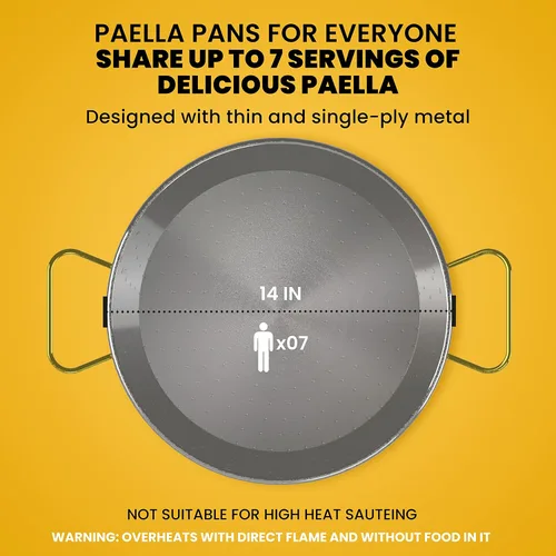 Vista 3 de La Paella - Paellera de acero inoxidable