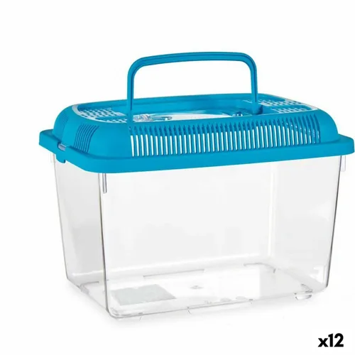 Vista 2 de Pecera Mascow Azul Plástico 3 L 17 x 16 x 24 cm Con asa Mediano (12 Unidades)