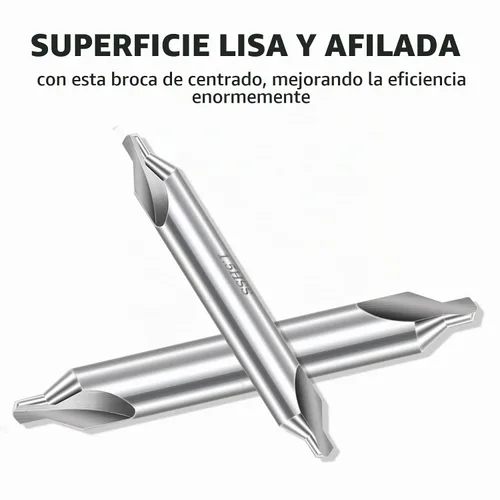 Vista 4 de Aleric Juego de brocas centrales – Broca central de acero de alta velocidad herramientas avellanadas para torno metalúrgico, 7 piezas de taladro