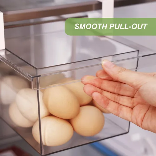 Vista 2 de Yatmung Paquete de 2 Organizadores de Cajón Deli Extra Grandes para Refrigerador Extraíble - Organizador de Cajón de Refrigerador y Contenedores