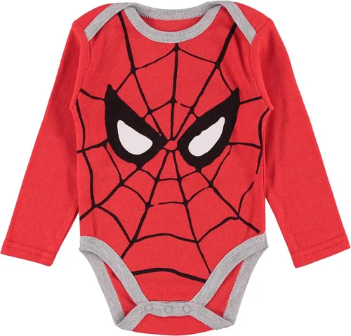 Vista 2 de Spiderman - Conjunto de ropa de 3 piezas para bebé con body de bebé, pantalones y sombrero, disfraz de Marvel Avengers para bebé niño