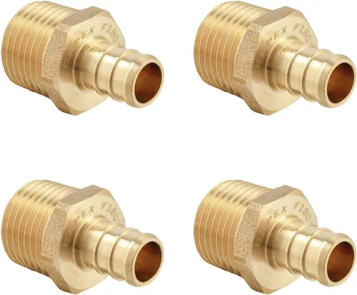 Vista 13 de (Paquete de 2) EFIELD Barb Crimp Pex Adaptador Macho NPT de 3/4 Pulgada x 3/4 Pulgada, Accesorio de Latón, ASTM F1807, (PEX1807021-2PCS)