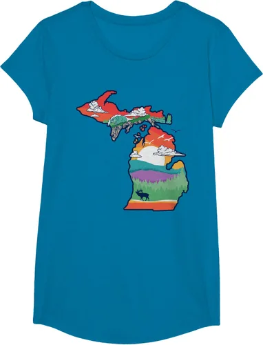 Vista 40 de Michigan Outside - Camiseta con ilustración artística