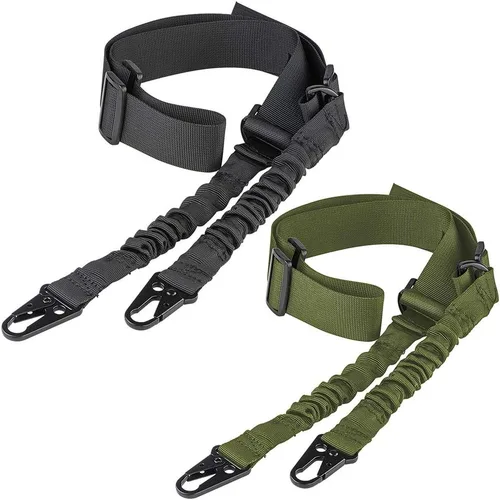 Vista 9 de CVLIFE Correa de dos puntos con ajuste de longitud, correa tradicional con gancho de metal para exteriores, paquete de 2