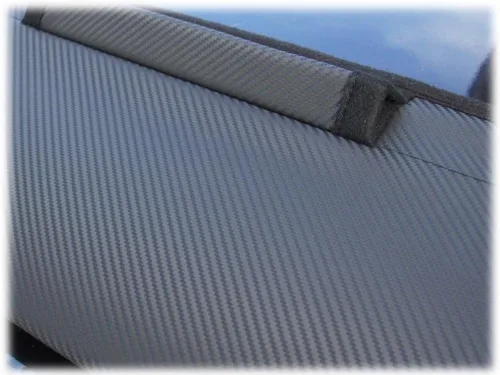 Vista 6 de AB-00853c Brasier con capucha de aspecto de fibra de carbono compatible con Opel Zafira C Tourer 2011-2019 con máscara de nariz frontal