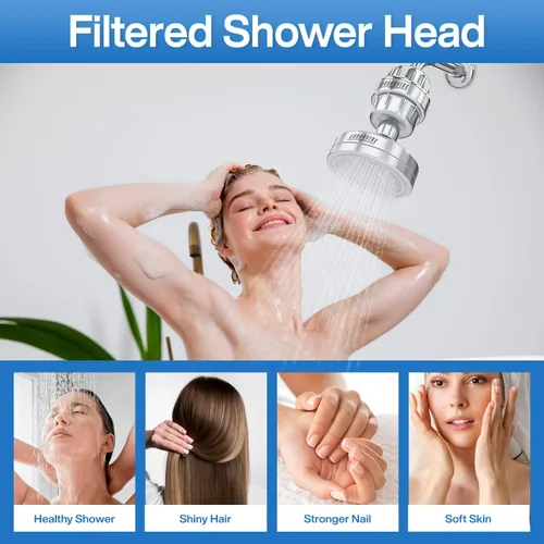 Vista 9 de Urbanvibe Juego de cabezal de ducha filtrado de lujo de 20+3 etapas para agua dura, elimina el cloro y las sustancias nocivas, filtro de cabezal