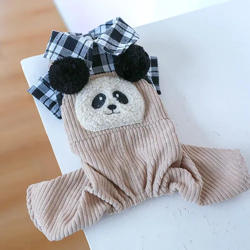 Vista 4 de Ropa para perros, camisas a cuadros de dibujos animados, overol de verano elegante para perros pequeños, overol con pechera para cachorros, overol