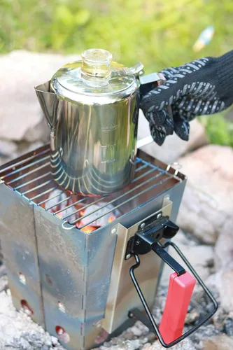 Vista 7 de Fox Run Rapid Brew - Percolador de café para estufa de acero inoxidable, 2-6 tazas