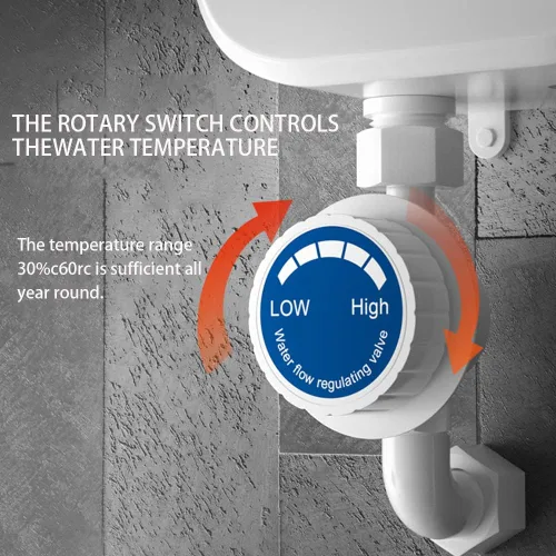 Vista 5 de Calentador de agua caliente instantáneo eléctrico Ducha eléctrica sin tanque Ducha Agua caliente Cocina Baño Calentador de agua instantáneo