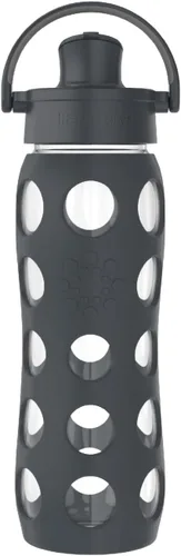 Vista 18 de Lifefactory Botella de agua de vidrio de 16 onzas con tapa abatible activa y funda protectora de silicona, melón Funda protectora de silicona