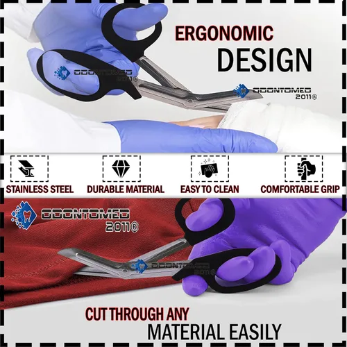 Vista 5 de Utilidad odontomed2011 ® 50 PCS paramédico vendaje de primeros auxilios Acero Inoxidable Trauma EMT EMS Tijeras Tijeras 7,25 "Lo Negro ODM