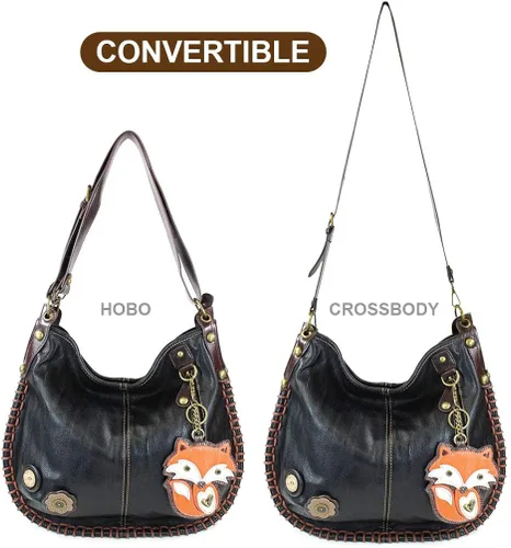 Vista 3 de CHALA Bolsos Bolso Chala Grande Convertible Crossbody o Hombro - NEGRO, Vaca