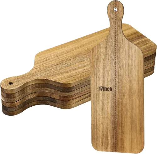 Vista 22 de Lounsweer Tabla de cortar gruesa de 6 piezas, tablero de madera a granel para cortar servir embutidos material para grabado láser, día de la madre