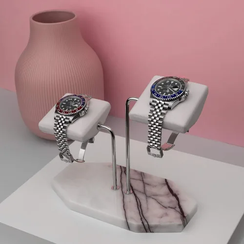 Vista 3 de LYS&LYX Soporte de reloj Soporte de exhibición de reloj Soporte de reloj Soporte de reloj hecho a mano (2-blancoplateadoblanco)