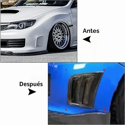 Vista 9 de Kit de cubierta de ventilación lateral de parachoques delantero para Subaru STI WRX GRB Wagon 2007-2014
