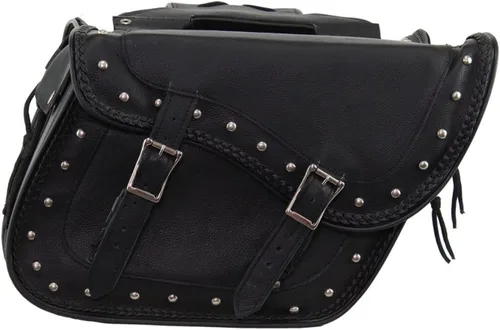 Vista 6 de GARGOYLE BELLS Bolsas de cuero genuino para silla de montar de motocicleta, bolsa de equipaje para softails, deportistas y helicópteros
